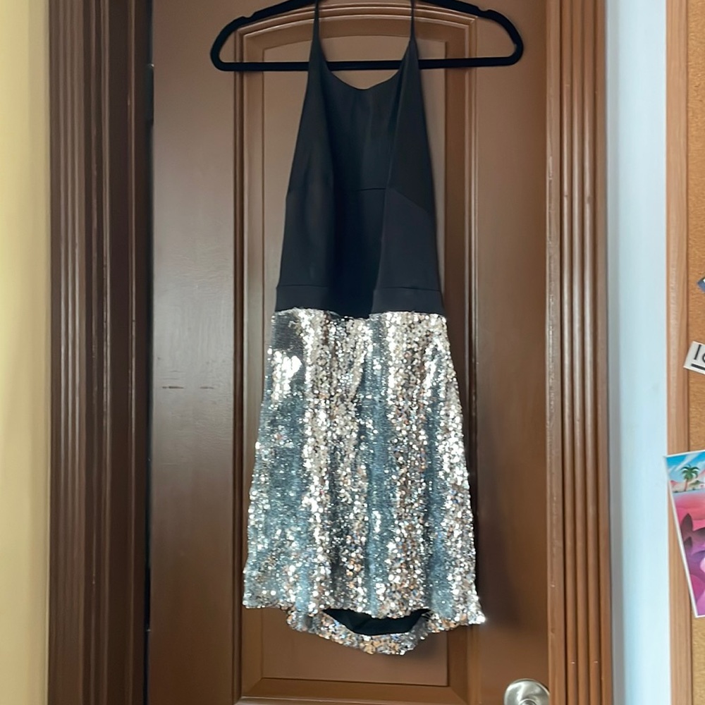 Nasty gal black and silver dress